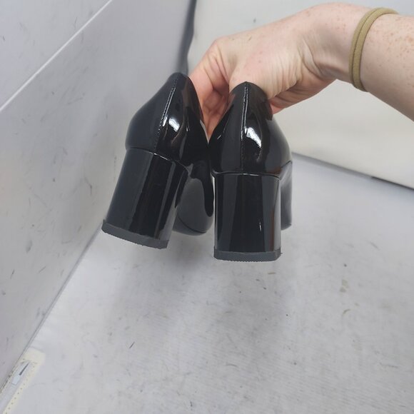 Louis Vuitton Black Patent Leather Madeleine Square Toe Pumps - Picture 10 of 11